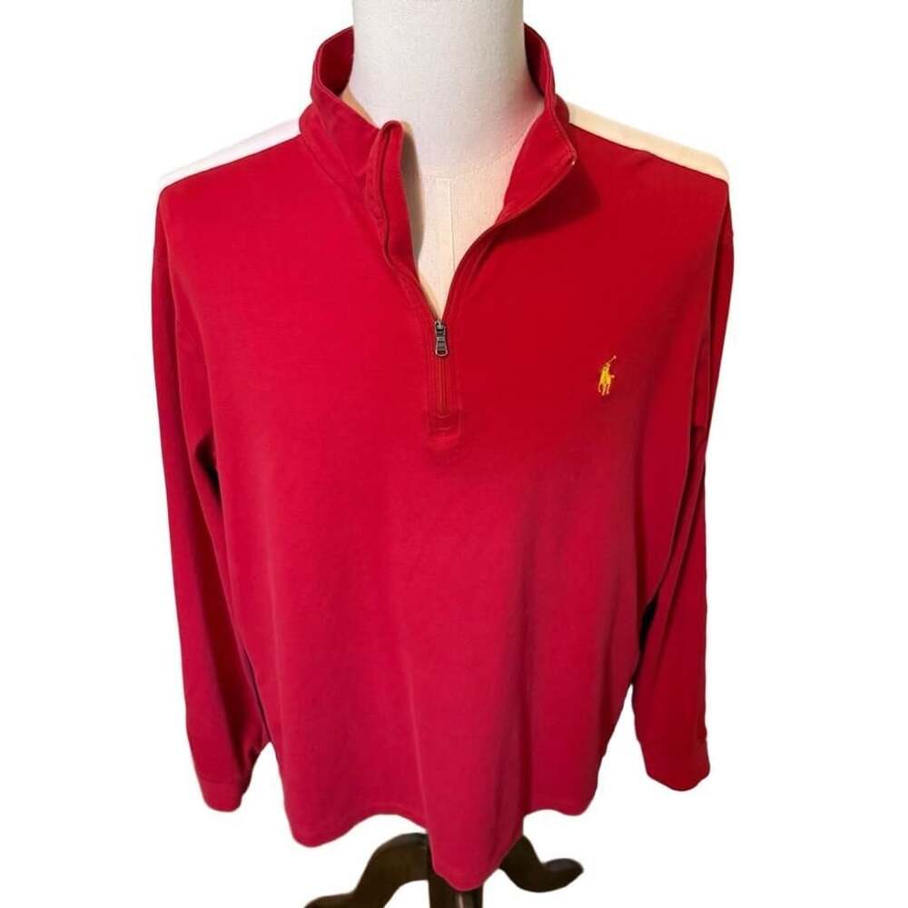 Polo Ralph Lauren Pima Soft Touch Quarter-Zip Red Pullover Sweater XXL